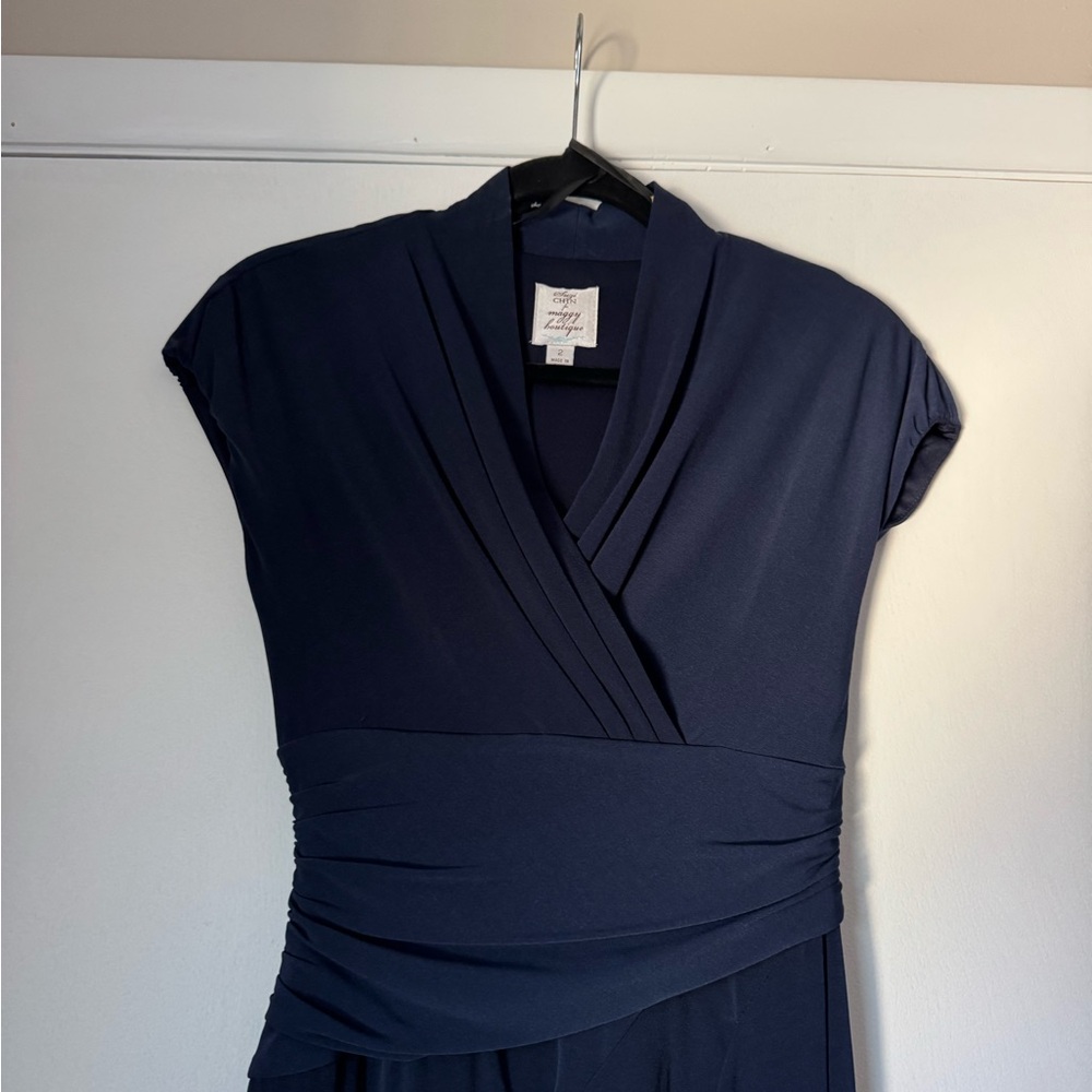 Suzi Chin for Maggy Boutique Navy Blue Women's Dress